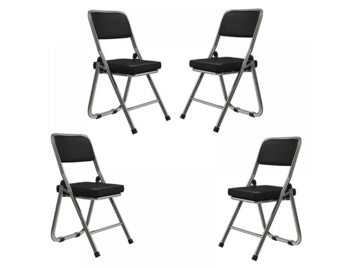 Amiremplie CHAISE Chaises de réunion pliables lot de 4 pièces Chaises de salle à manger 45x46x82cm Noir