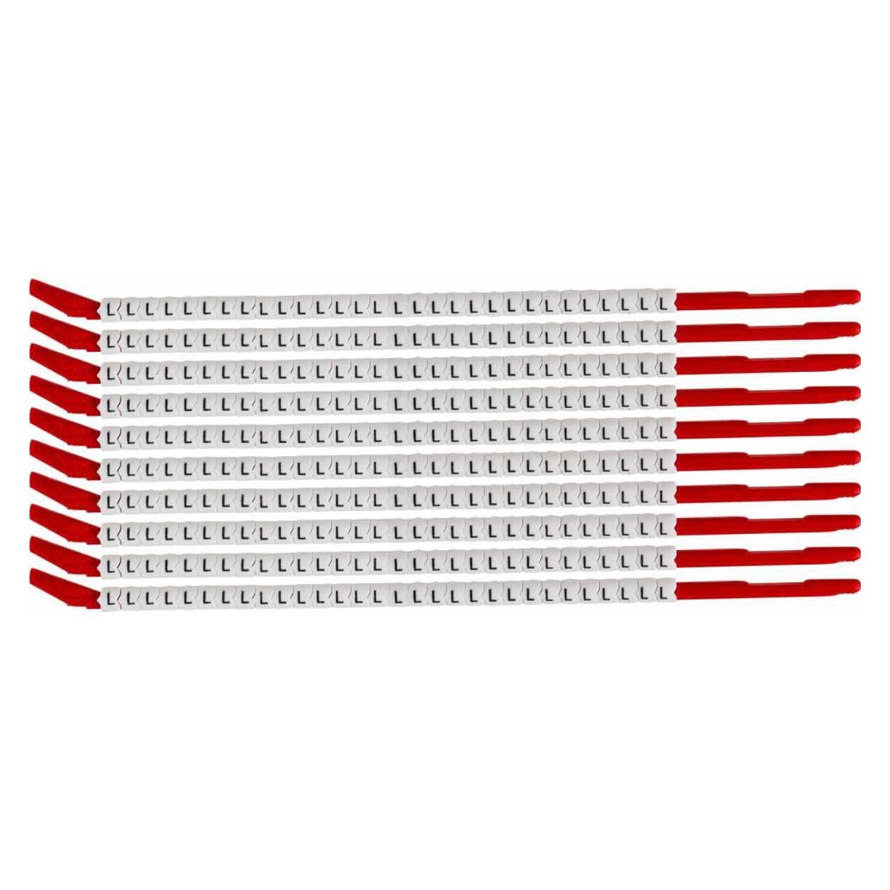Brady SCN-10-L, Clipsleeve Drahtmarkierer, Beschriftung "" L "", für Kabeldurchmesser von 2,8 (133121)