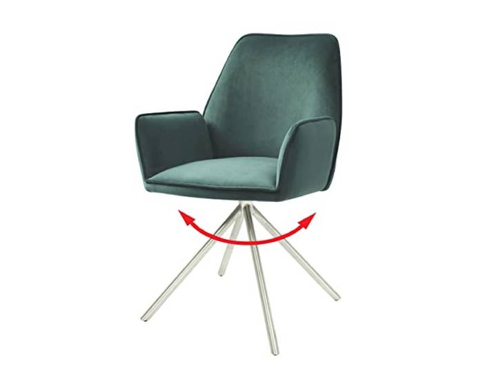 Mendler Esszimmerstuhl HWC-G67 Samt MVG - grün, Edelstahl