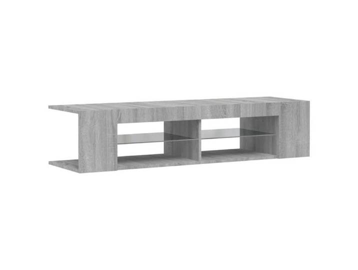 Gris Meuble TV - SOLOMON - Table de Télévision avec lumières LED sonoma gris 135x39x30 cm LV376