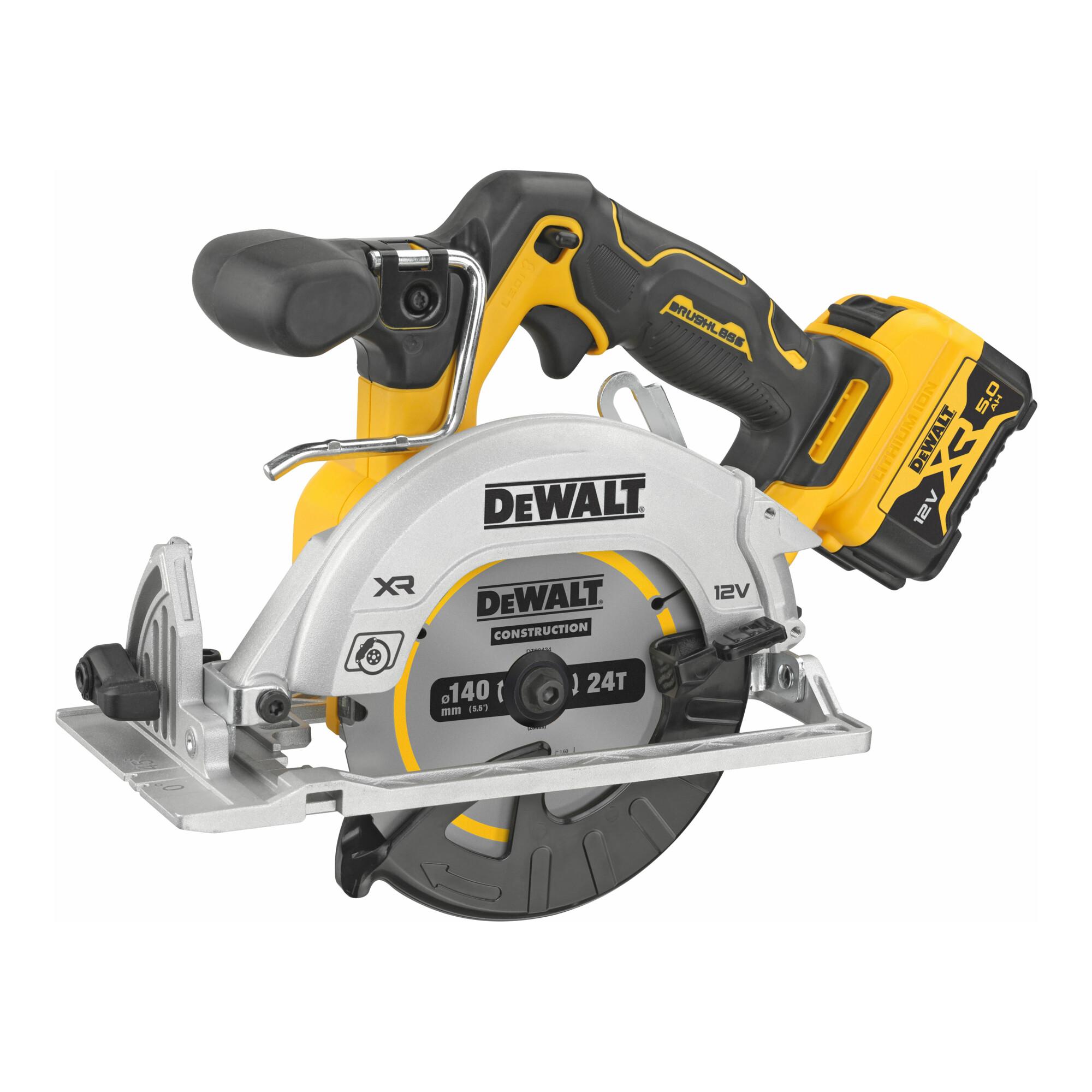 DEWALT 12 Volt / 5 Ah Akku-Handkreissäge , 47mm Schnitttiefe DCS512P2-QW)