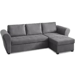 BOOOM Ecksofa Lasse Stoff Grau Anthrazit