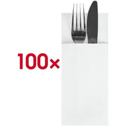 Papstar 100 Bestecktaschen weiß - 40 x 33 cm weiß