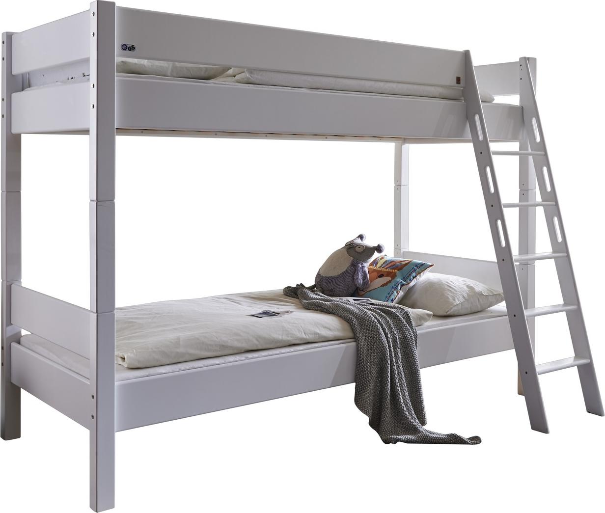 Etagenbett Steffan Buche massiv Weiß lackiert