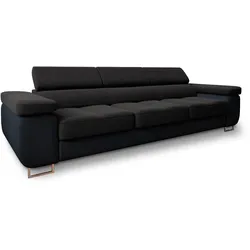 SCHLAFSOFA MOSINE Schwarz Geflochtener Stoff mit Schlaffunktion