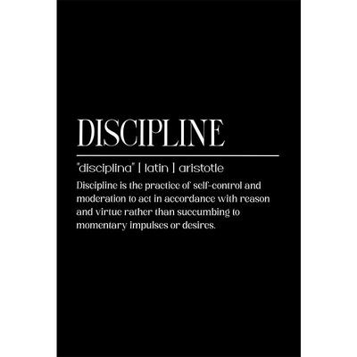 Discipline Definition Motivational Wall Art Canvas Print For Home Office Decor 40x60cm No Frame c