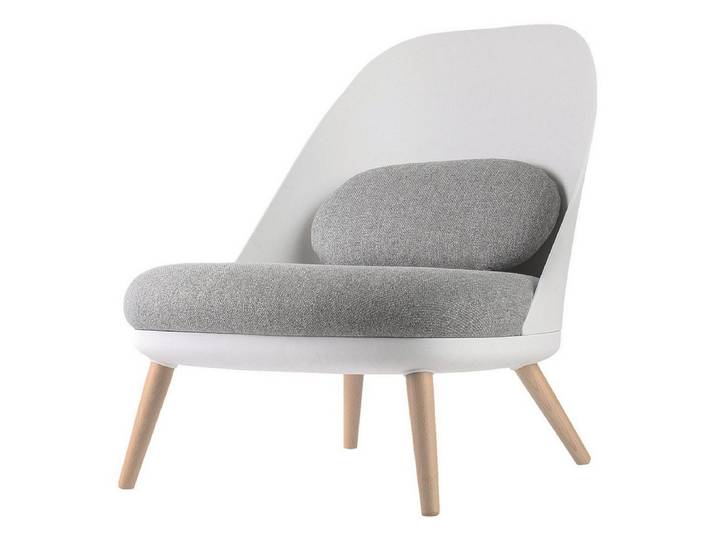 PAPERFLOW Sessel Cocoon, abgerundete Form, Holzfüße