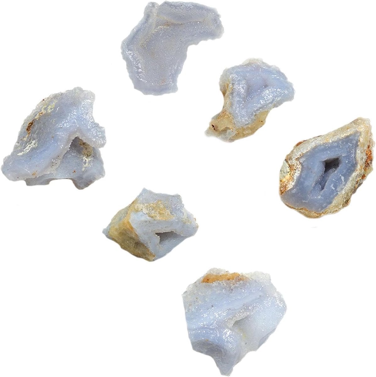 Blauwe Ruwe Agaat Steen - Natuurlijke Edelsteen voor Decoratie en Energie - 4-5 cm