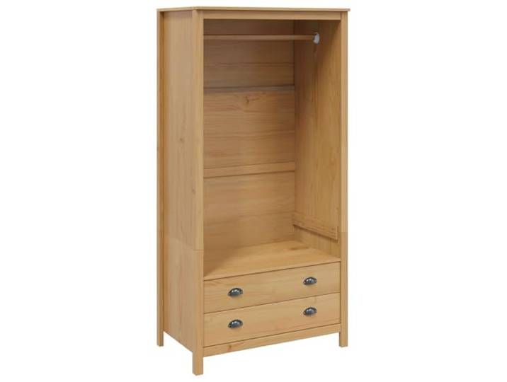 smnyxs Schrank Hill Honigbraun, 84 x 50 x 170 cm, massives Kiefernholz Kleiderschrank für Schlafzimmer, honigbraun, D-Griffe, geräumige Schubladen, massives Kiefernholz
