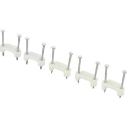 TRU COMPONENTS TC-DNF17203 Nagelschellen 1593094 Bündel-Ø-Bereich 17.70 mm (max) zweilaschig Weiß 100 St.
