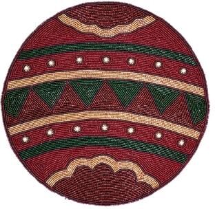 Saro Lifestyle "Beaded Ornament Placemat (Set of 4) - 14""x14"""