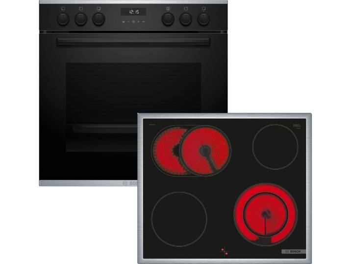 BOSCH Backofen-Set Serie 6, Serie 4 HEG237BB5, mit Auszug nachrüstbar, Automatikprogramm, Restwärmeanzeige