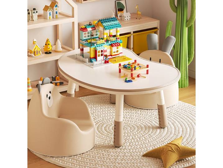 Table d'étude pour enfants, table élévatrice en cacahuètes pour bébé, table d'écriture pour la maison, table d'éducation précoce pour la maternelle, chaise de bureau pour bébé