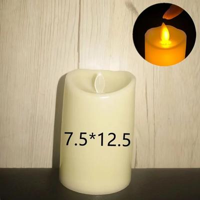 Uplift Treasures LED Flameless Flickering Candles With 3D Flame For Home Decor 7.5cm 12.5cm