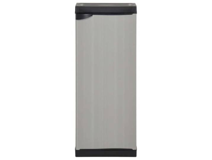 KLGBNCVE Garten-Lagerschrank mit 1 Boden Grau und Schwarz 35x40x85 cm PVC und PP Polypropylen,leicht zu reinigen,kompakt,Stauraum,für Garten und Terrasse