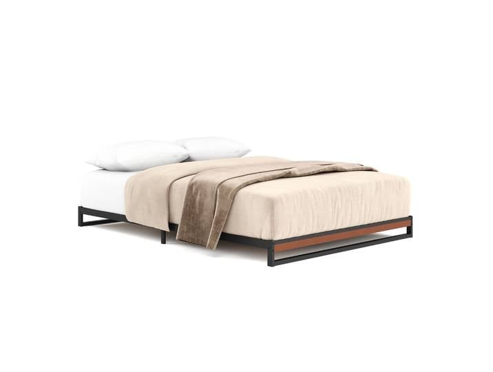 Metallbett HERTA 140 x 200 cm schwarz/natur