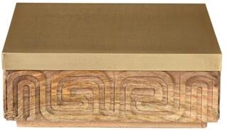 Atlas Lighting and Home Atlas Maze Mango Wood Greek Key Box - 12 inch Wide