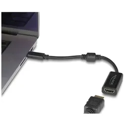 Delock USB Type-C Adapter zu HDMI (DP Alt Mode) 8K 60 Hz mit (HDMI), Video Adapter, Schwarz