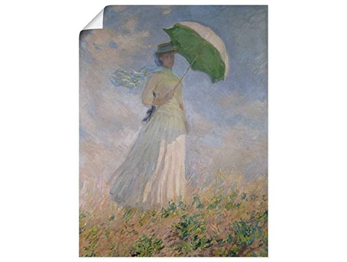 ARTLAND Wanddeko Poster & Kunstdrucke Wandposter 45x60 cm Damen Portrait Susanne Hoschedé Regenschirm Frau mit Sonnenschirm 1886 Impressionismus Claude Monet T6JM
