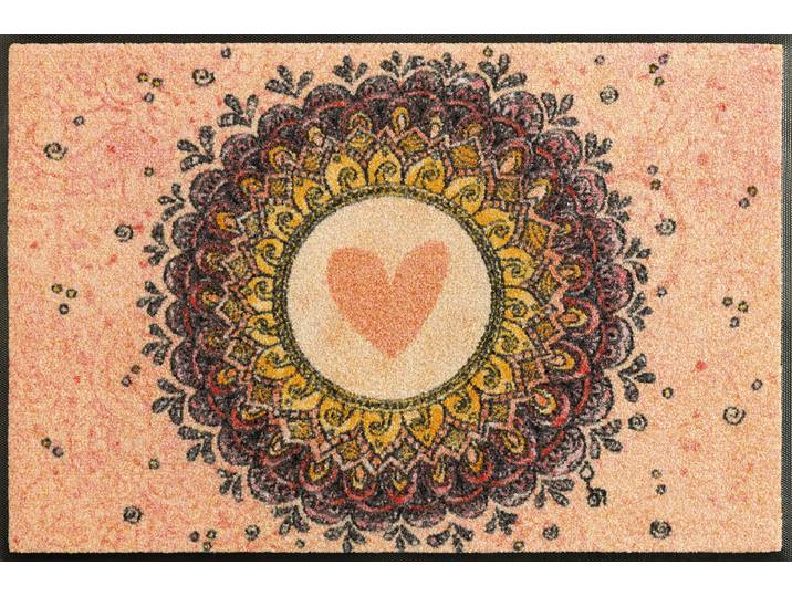 Fussmatte Circle of Love , bunt, B:50cm H:7mm L:75cm, Obermaterial: 100% Polyamid, WASH+DRY BY KLEEN-TEX, Teppiche, Fussmatte