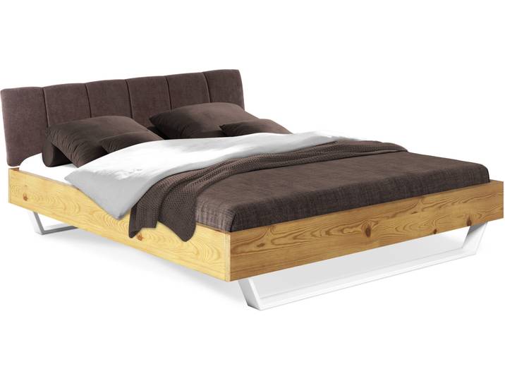 CURBY Kufenbett mit gestepptem Kopfteil, Material Massivholz