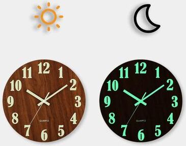 Uplifted Finds Nordic Luminous Wood Wall Clock yg001 12 In