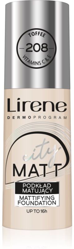 Lirene City Matt mattifying liquid foundation with smoothing effect shade 208 Toffee 30 ml
