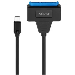 Savio AK-69 Adapter USB-C 3.1 Gen 1 (M) - SATA (F) für 2 5 Laufwerke (0.25 m, USB 3.2 Gen 1), USB Kabel