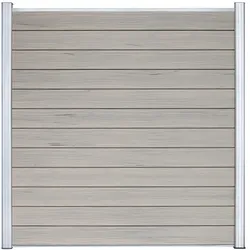 KAHRS WPC Zaunfeld-Set "Berlin", steingrau, 12 Zaunbretter 20x161 mm, inkl. Alustart- & Endleiste in silber + Fixierungsstange (exkl. Pfosten), 180x180 cm