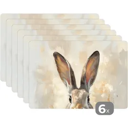 PLATZSETS 6er-Set Hase - Ohren - Braun Unterlage 45x30 cm