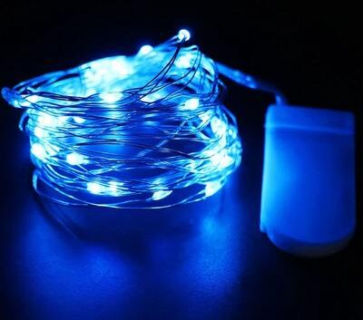 Uplift Picks 1M 2M 4M Battery Powered Fairy Lights Waterproof Copper Wire Garland blue 4m