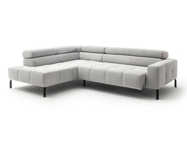 Ecksofa CASABLANCA 219 x 273 cm Feincord silber