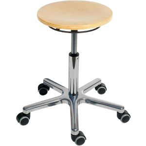 Lotz Drehhocker 3861.1-02, Holz, mit Rollen, buche