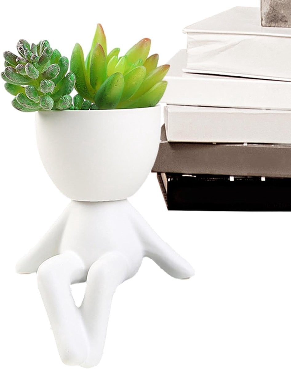 Artistieke witte keramische vaas in figuurvorm voor huisdecoratie