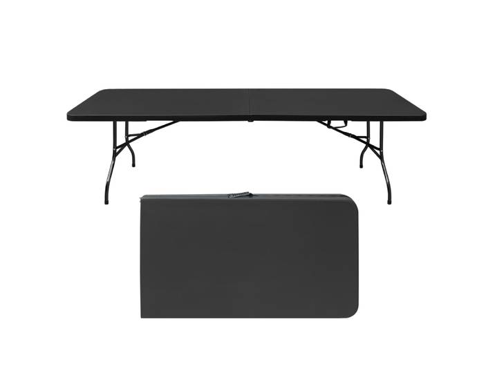 Table pliante portative robuste de 244 cm - 135 kg, table pliante multifonctionnelle, utilisation intérieure et extérieure pour les fêtes de pique-nique de camping