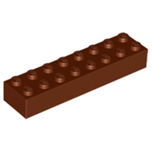 Lego 2x8 Stein 3007 - 250 Stück Rotbraun