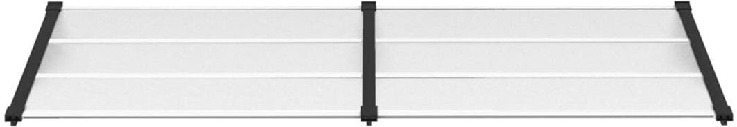 Dakota Fields 90cm D Polycarbonate Cover Retractable Door / Window Awning Black/Transparent 27.5cm H x 239cm W x 90cm D