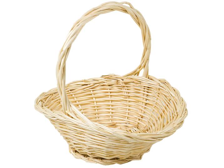 Streukorb aus Naturmaterial, Blumenkorb in ovaler Form, creme, 28 x 21 x 9 cm