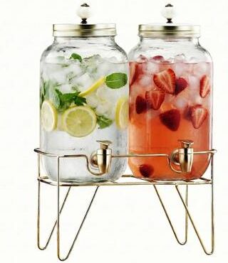 Style Setter Julian Set of 2 Glass Beverage Dispensers