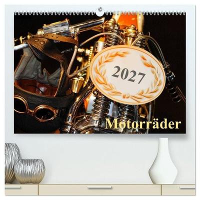 Motorräder (hochwertiger Premium Wandkalender 2027 DIN A2 quer), Kunstdruck in Hochglanz