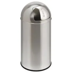Hardwex Abfalleimer mit Push-Klappe 40 l, verchromt