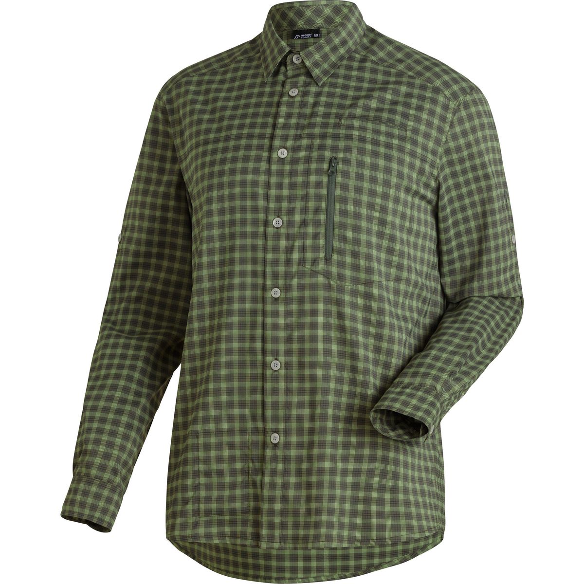 Maier Sports Mats Long Sleeve green check (M20405) 62 3000175-M20405-62