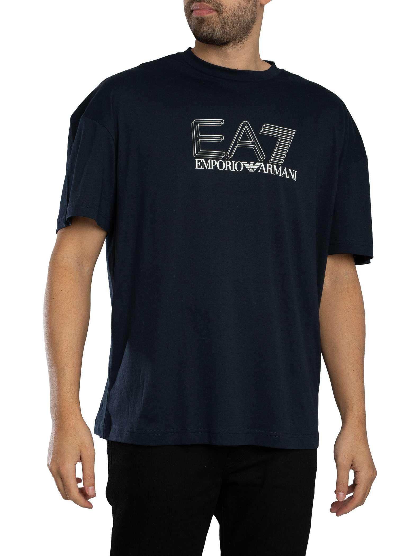 EA7 Echo Grafik-T-Shirt, Blau