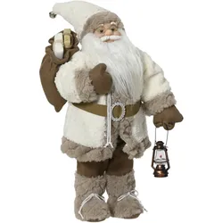 Decoris Weihnachtsmann H=30cm - weiß|beige