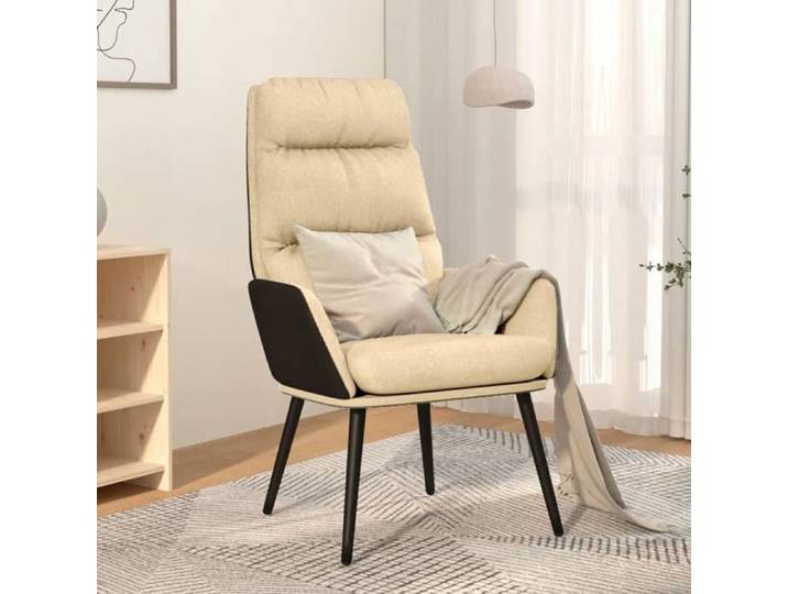 Fauteuil scandinave de relaxation - GKK - Chaise de relaxation - Crème Tissu(1031)