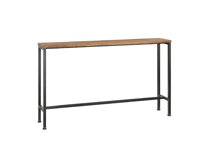 Table console cadre en métal noir et effet bois