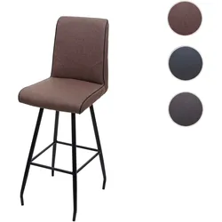 Barhocker HWC-H72, Barstuhl Tresenhocker, drehbar Auto-Position Fußablage Stahl Stoff/Textil ~ braun