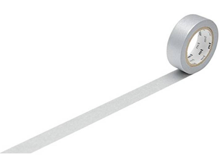 mt Washi Masking Tape Plakbandrol zilver