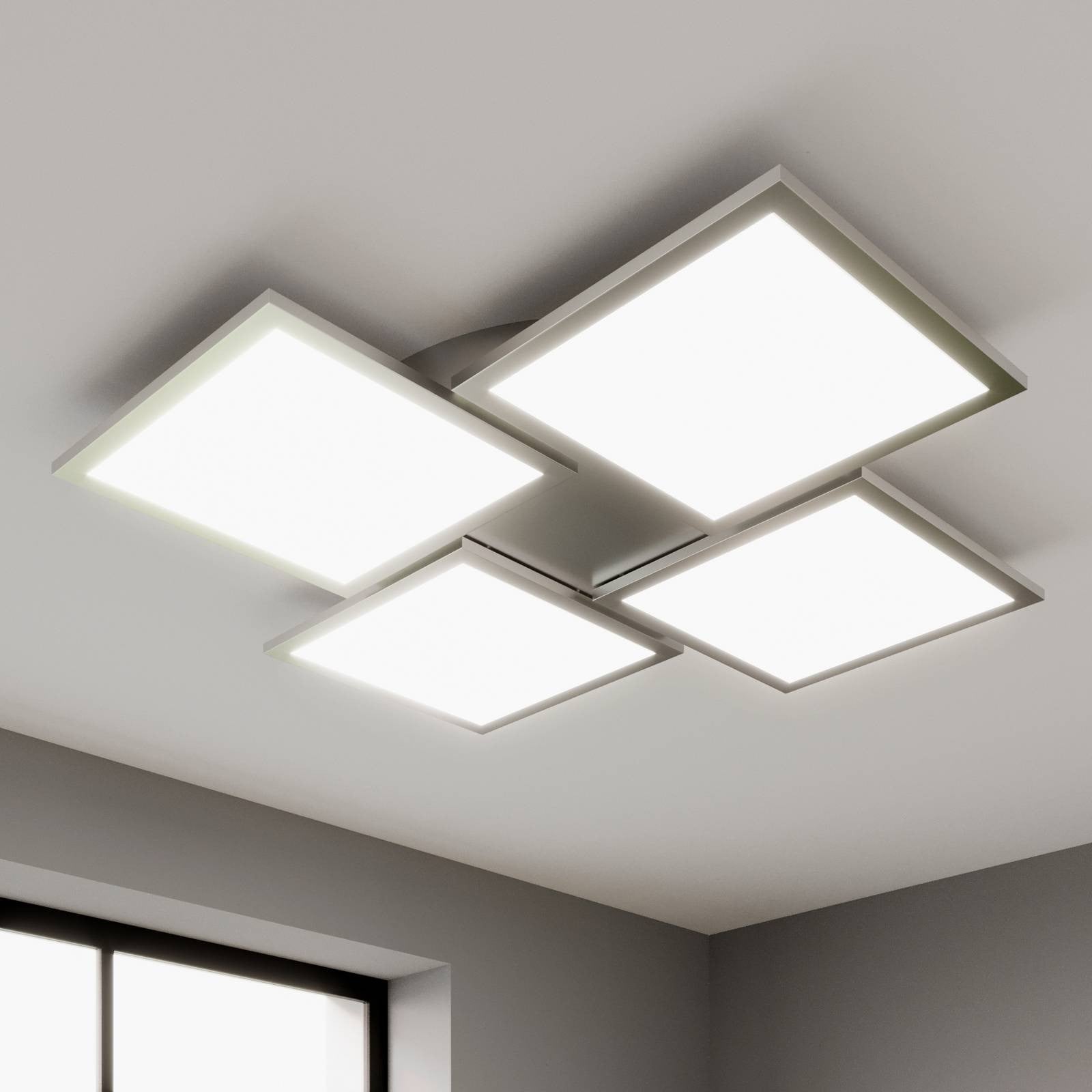 Lucande Ilira LED-plafondlamp - Modern Aluminium - Dimbaar - Grijs, Wit of Zilver