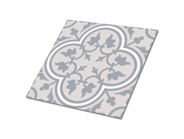 Tulup Selbstklebende Wandfliesen 9 Stück 30x30 cm - Blumenmuster, Grau, Quadratisch, 30x1.6x30 cm, Tapeten & Wandverkleidungen, Wandtattoos & Sticker